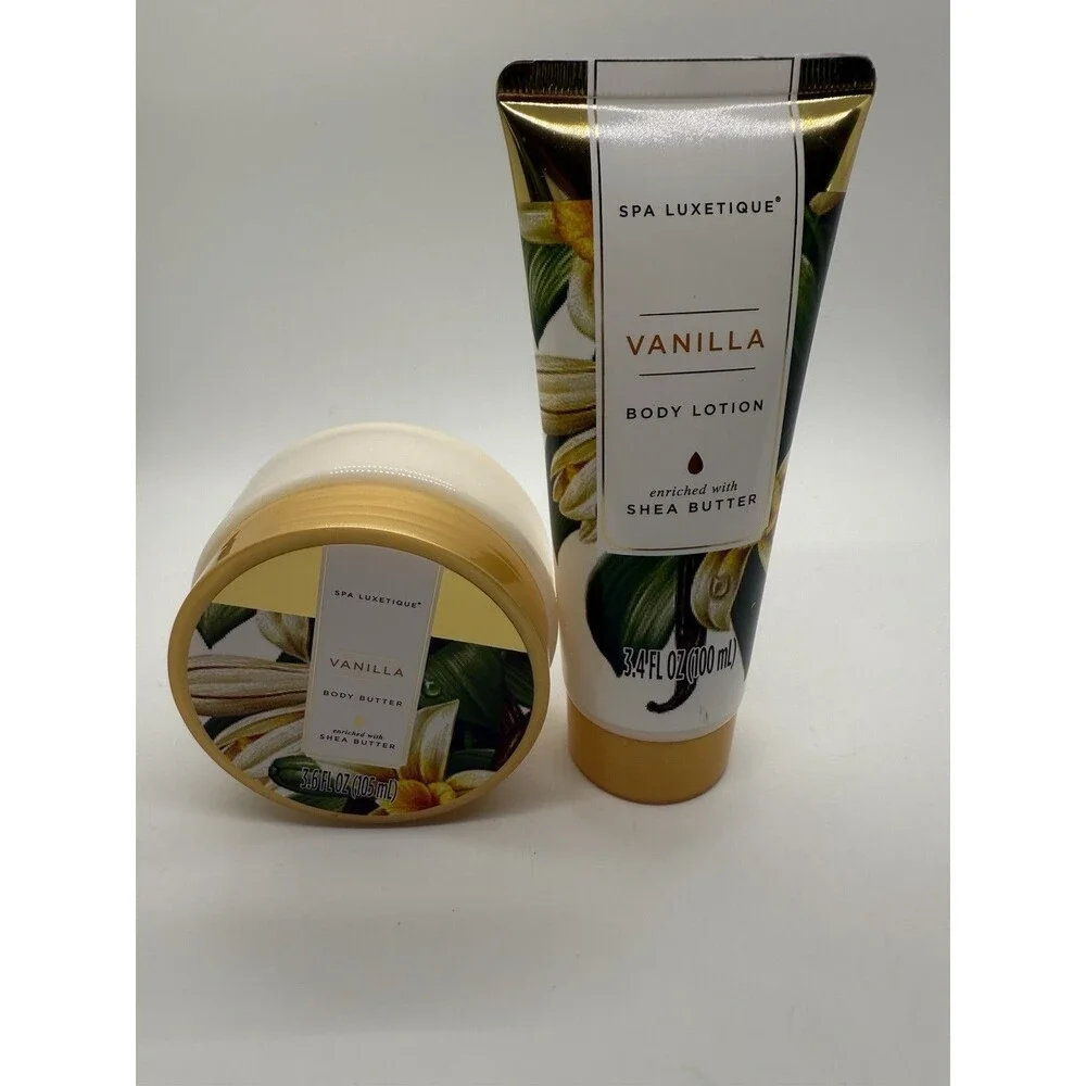 Spa Luxetique Gift Basket Set Vanilla Shea Butter Set of 7 Women New - Picture 13 of 16